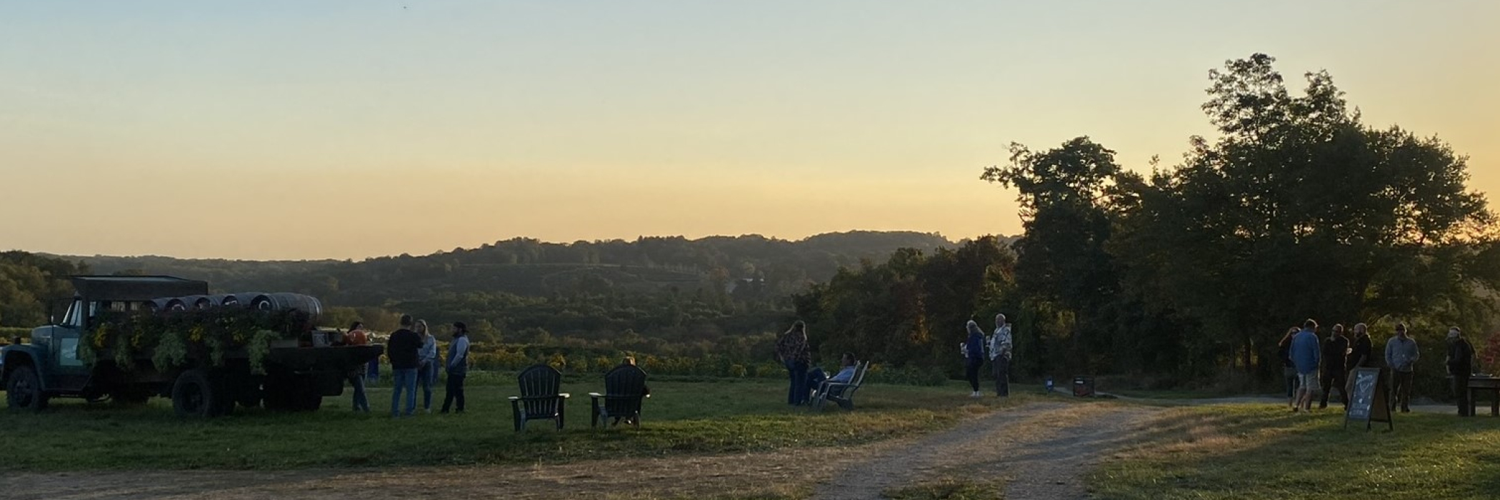 Enjoying a fall evening at Pumpkinseed Hill