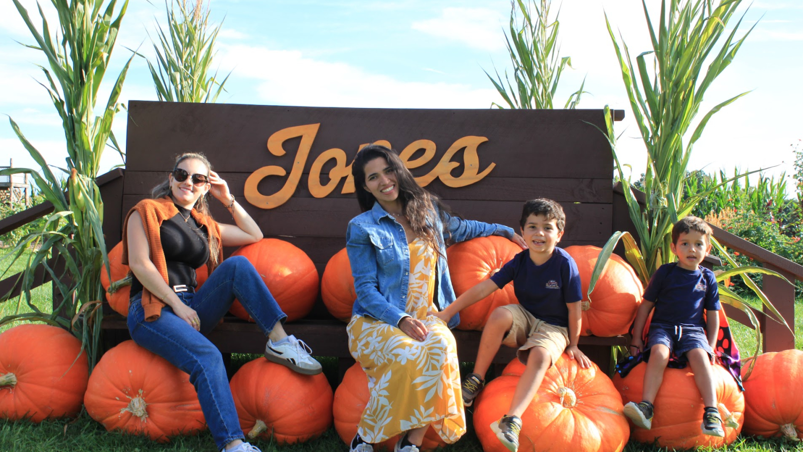 Family with a farm photo op