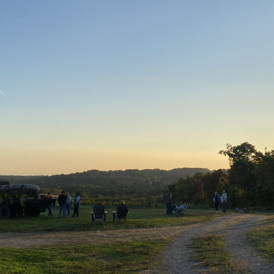 Enjoying a fall evening at Pumpkinseed Hill